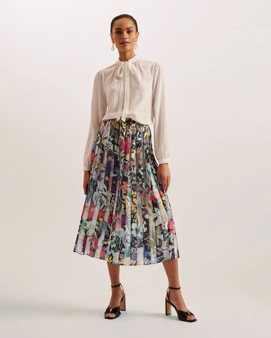 CORNINA - Floral Pleated Midi Skirt