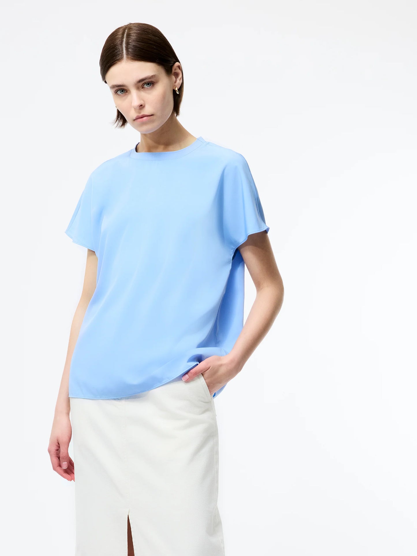 Capriana Crepe Crew Neck Top