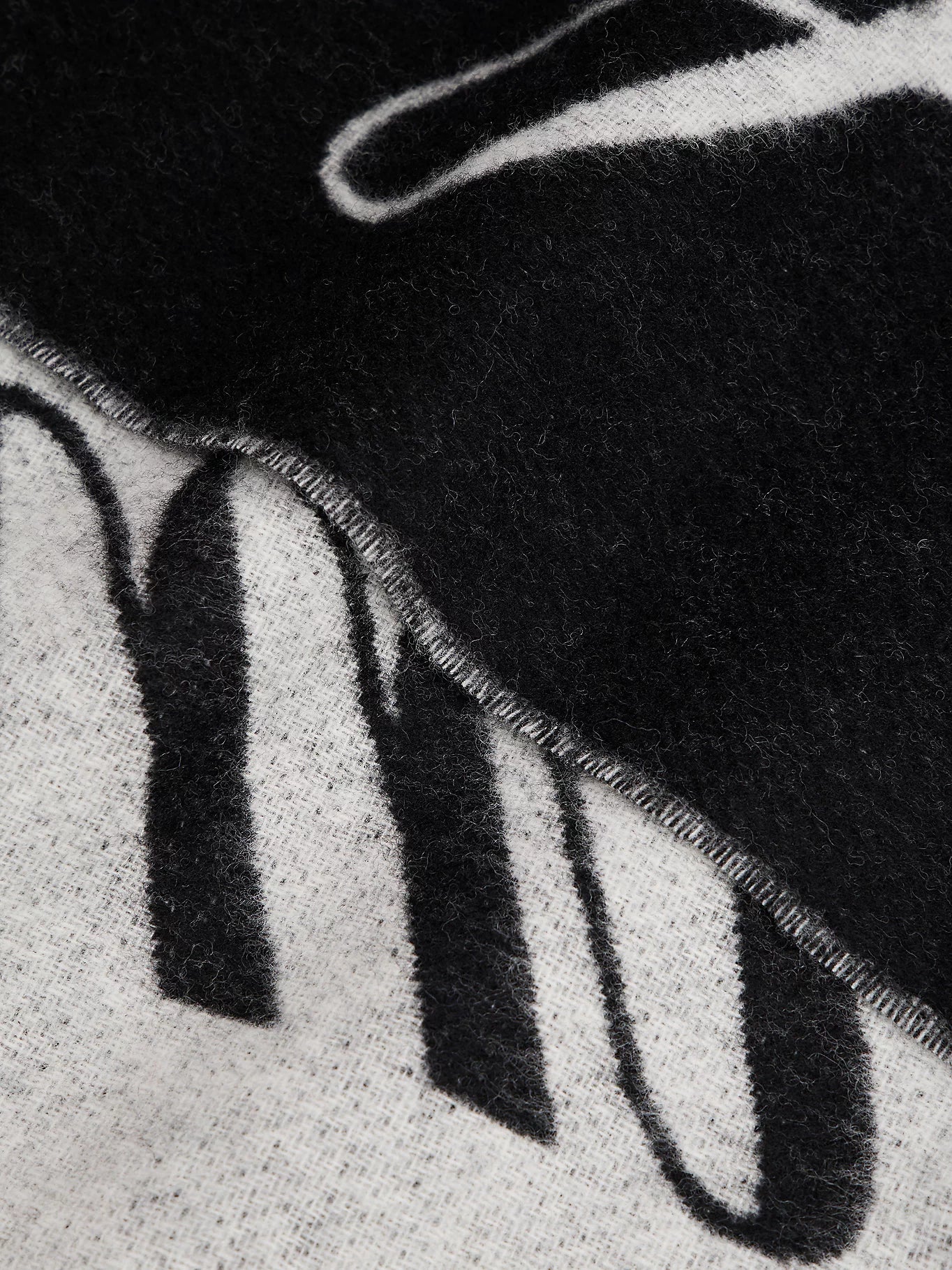 Pure Wool Script Black Logo Scarf