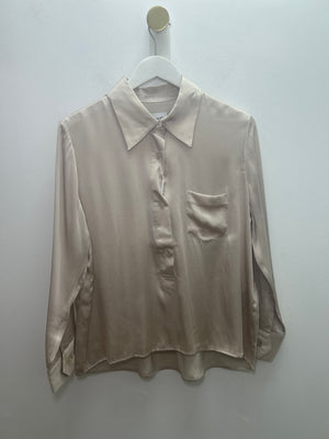 The Nepeta Nude Satin Pocket Shirt