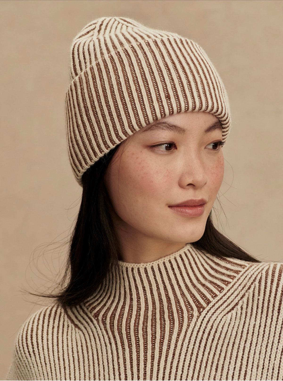 Dionne Ribbed Coco Dust Beanie