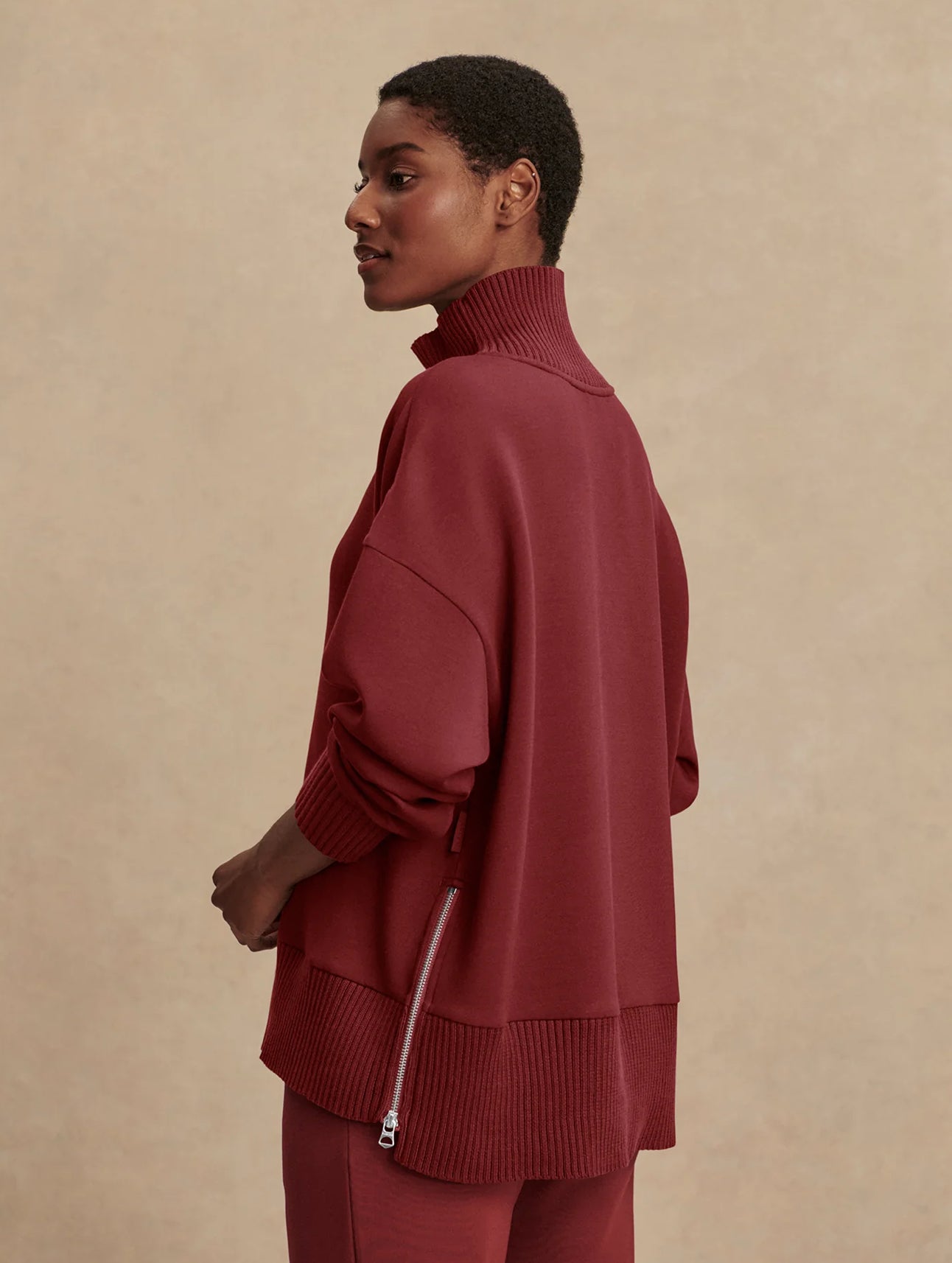 The Maroon Barker High Neck Sweatshirt