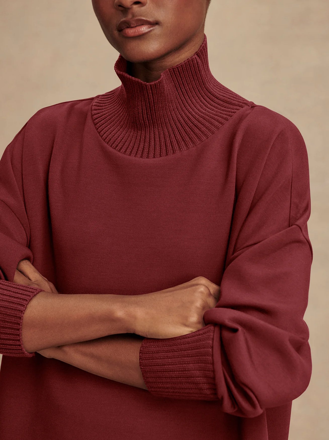 The Maroon Barker High Neck Sweatshirt
