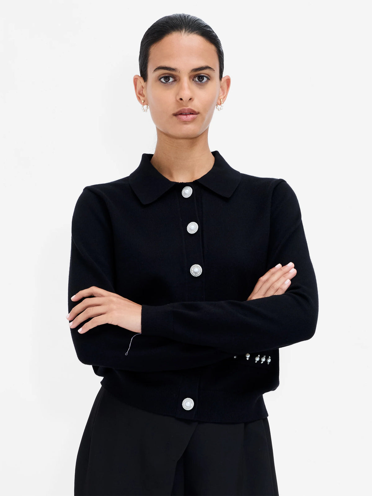 Ellaria Pearl Trim Detail Cardigan