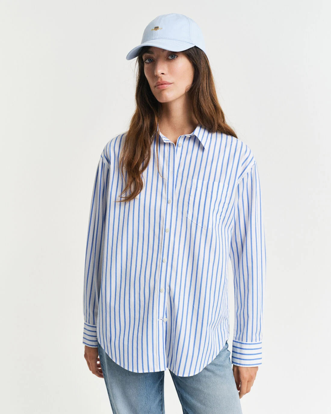 Relaxed Fit Striped Poplin Shirt