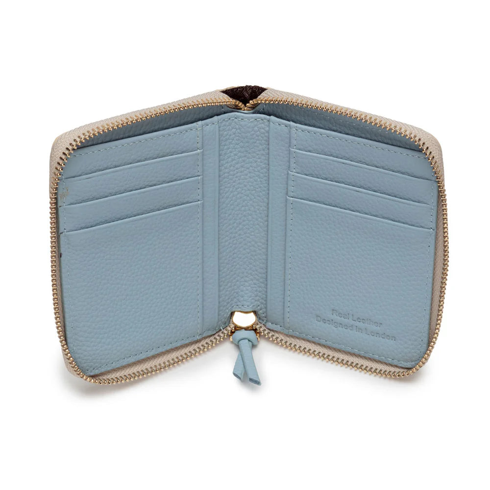 Zipper Purse Cream & Blue
