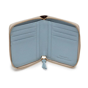 Zipper Purse Cream & Blue