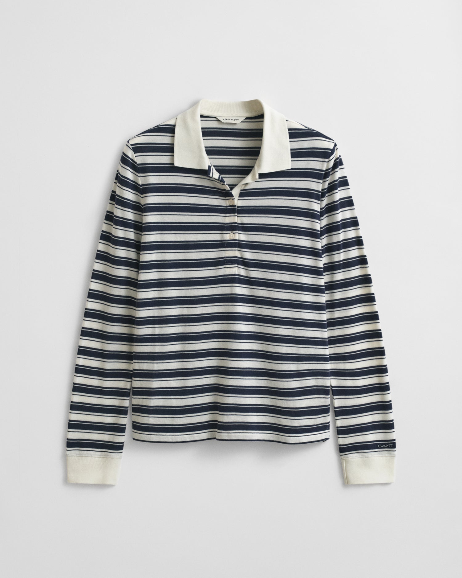 The Striped Long Sleeve Polo Top