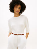 The Ivory Short Sleeve Cable Sweat