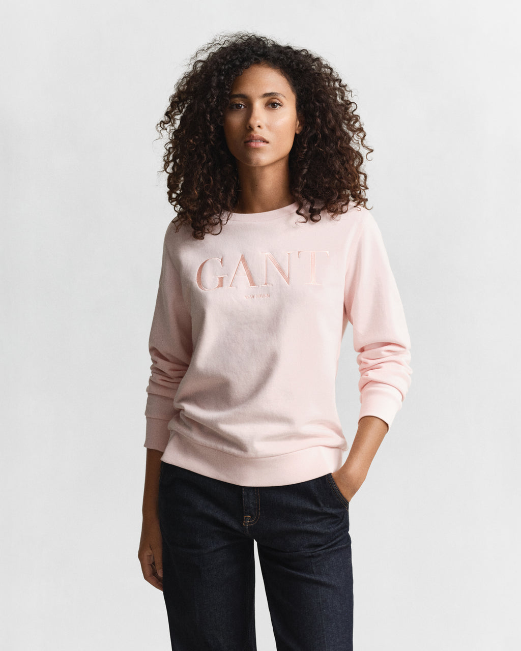 Pink Tonal Graphic Crew Sweatshirt