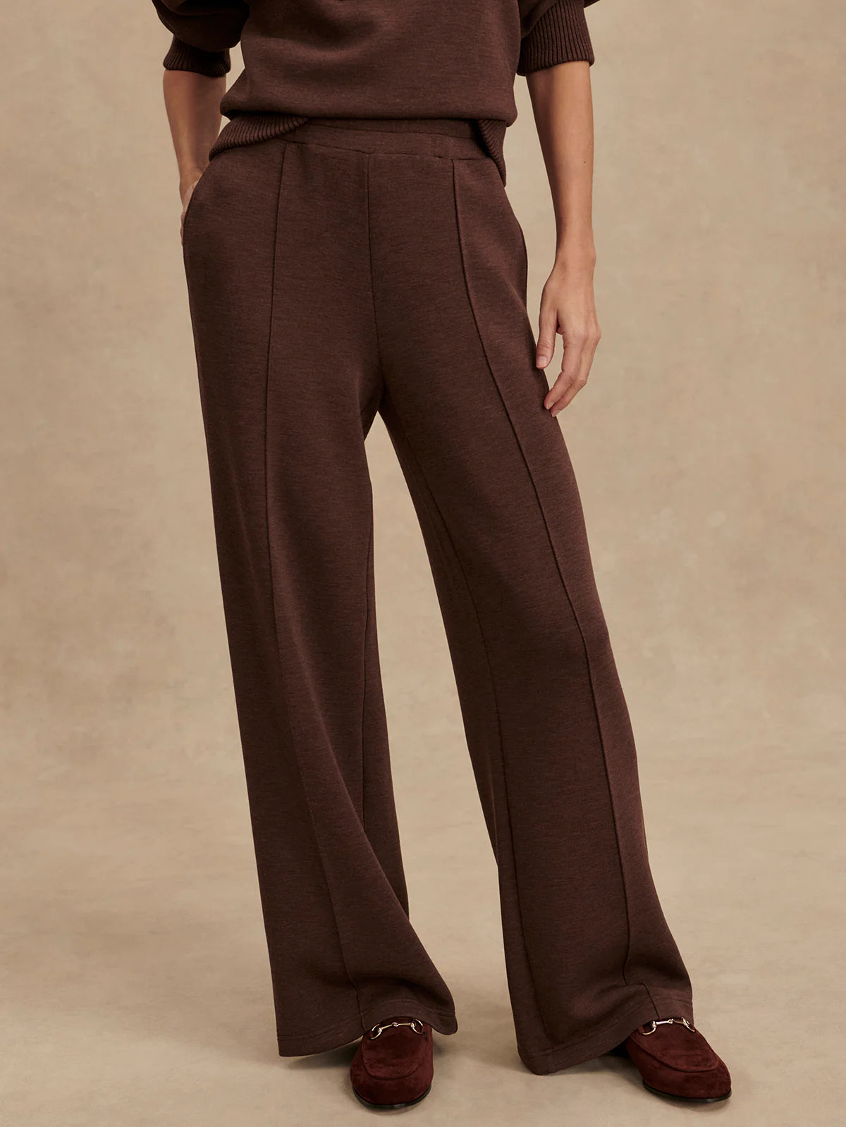 The Wide Leg Coffee Marl Pant 28"