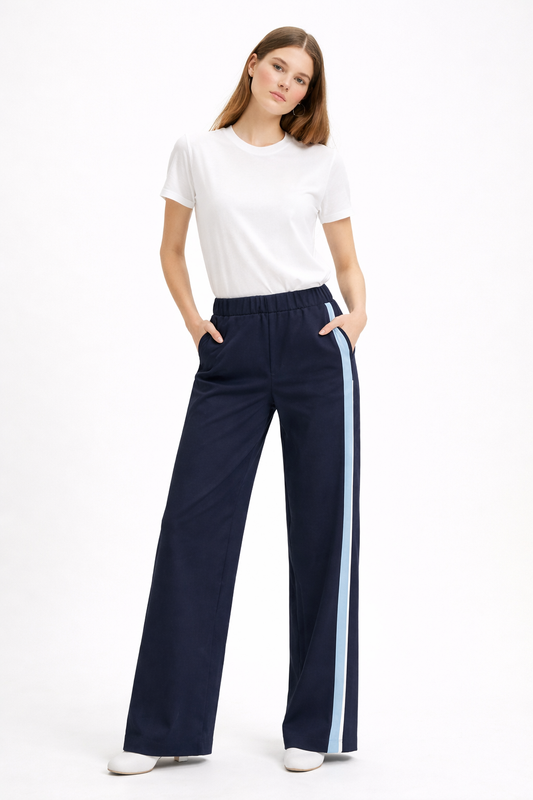 The Stripe Detail Wide Leg Trouser