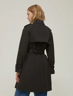 Black Single Breasted Gabardine Trench
