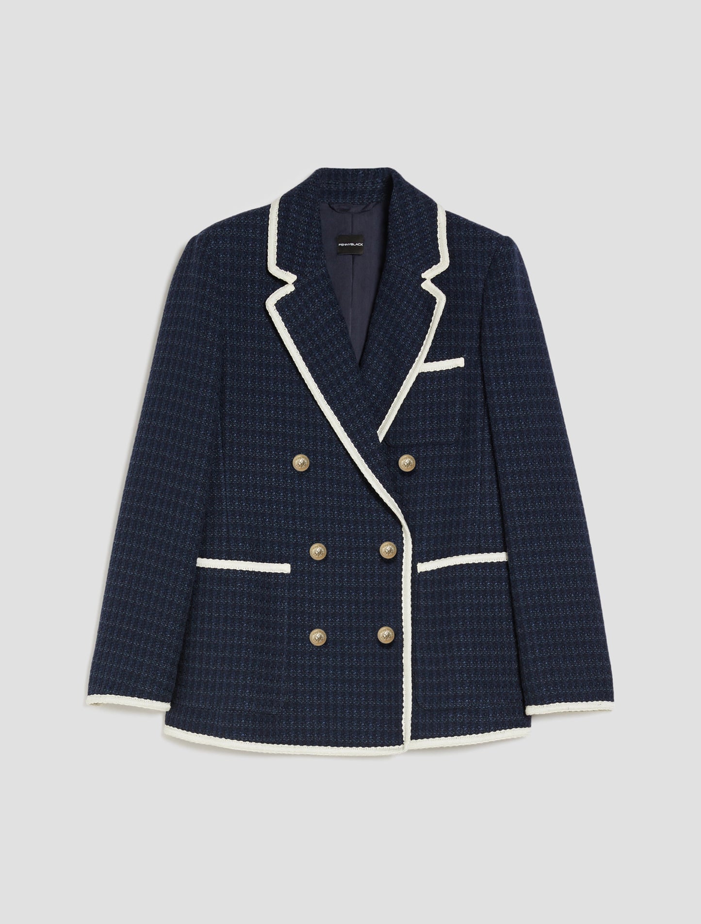 Basketweave Fabric Blazer