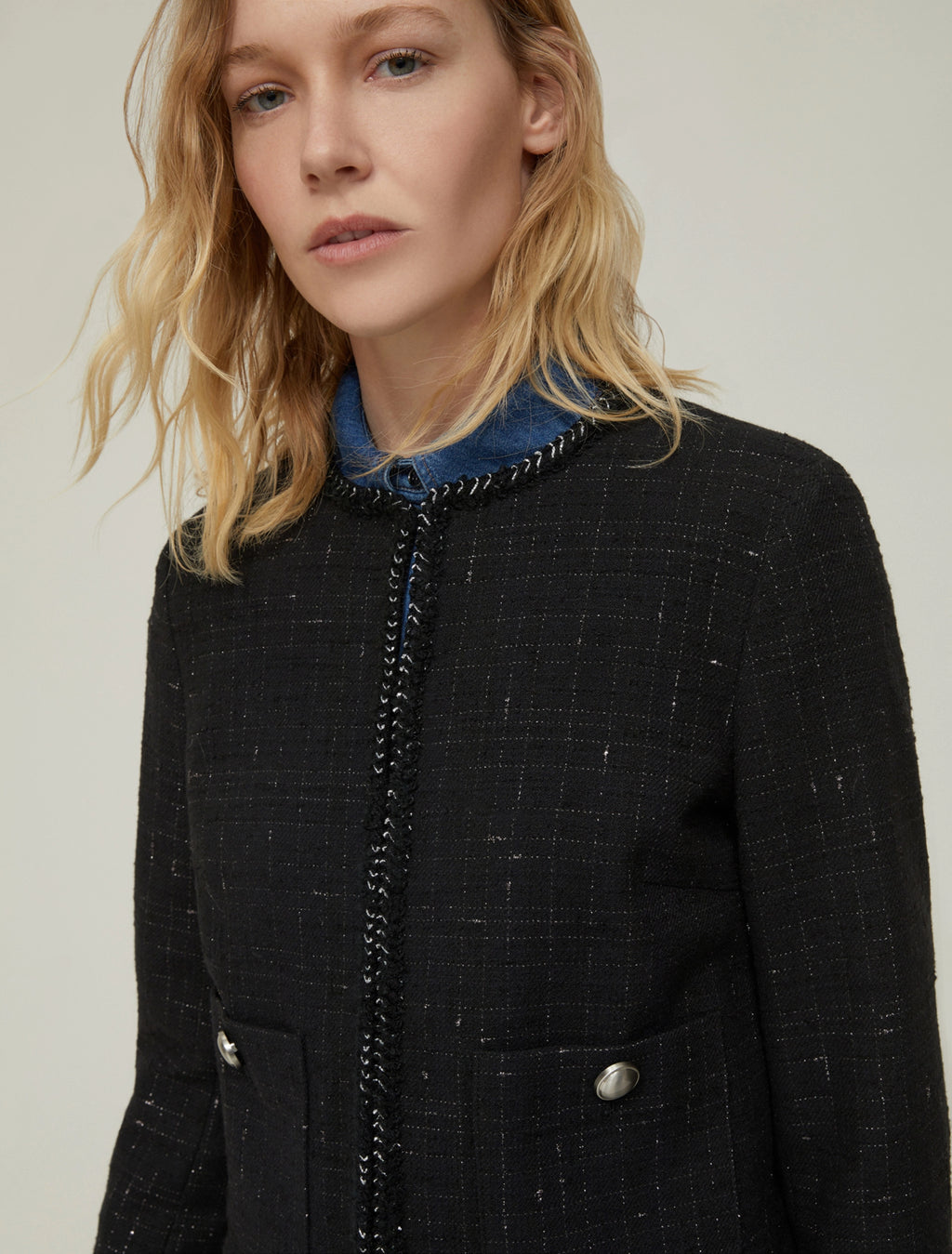 Basketweave Black Shimmer Chanel Jacket