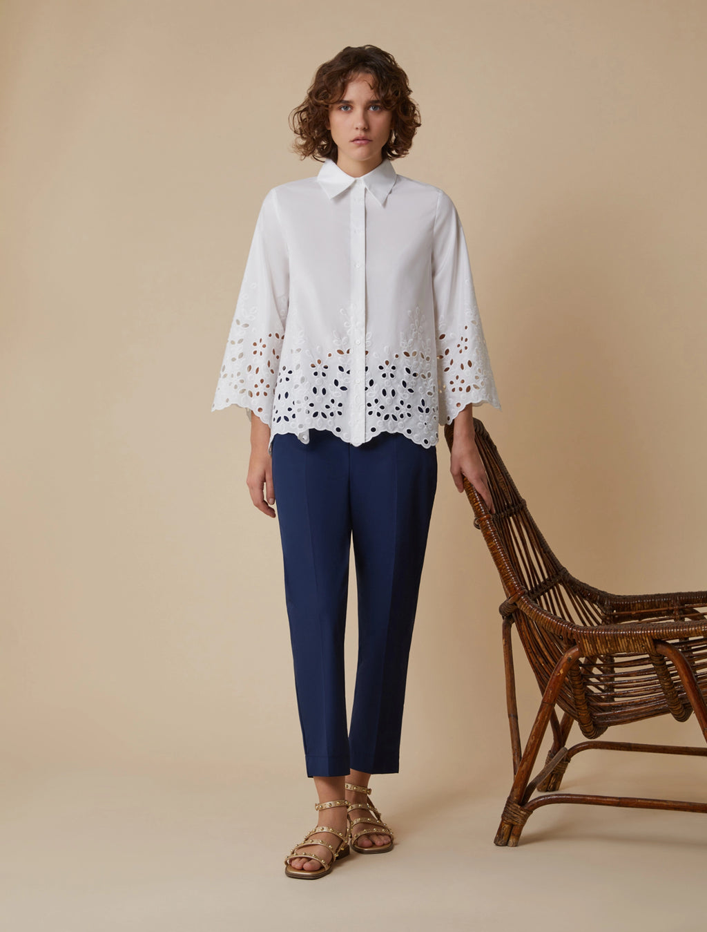 Embroidered Taffeta Shirt