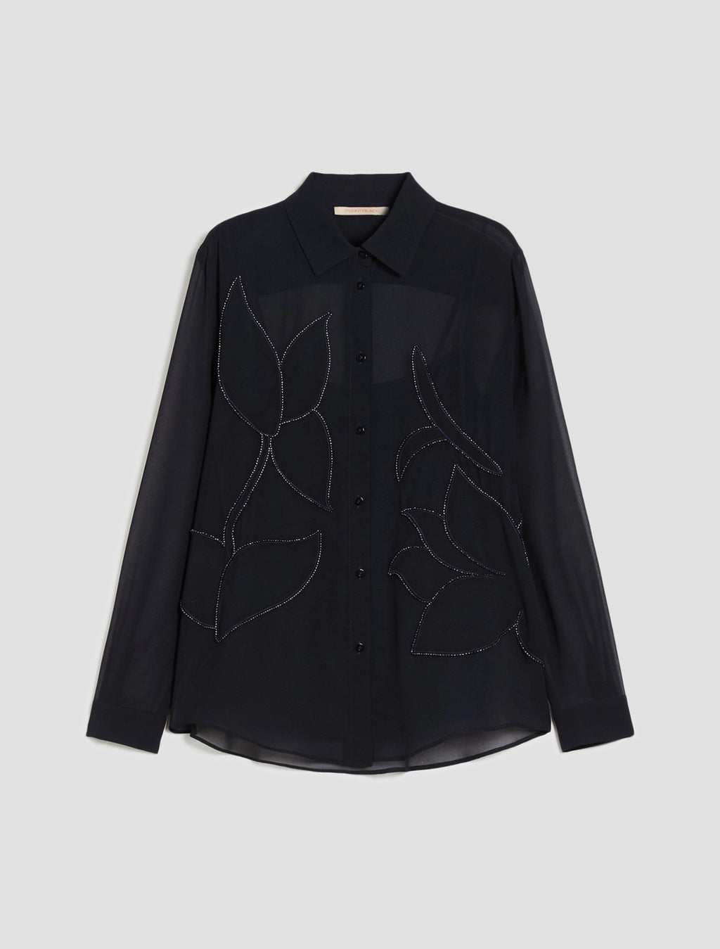 The Embroidered Sheer Shirt Blouse