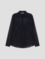The Embroidered Sheer Shirt Blouse