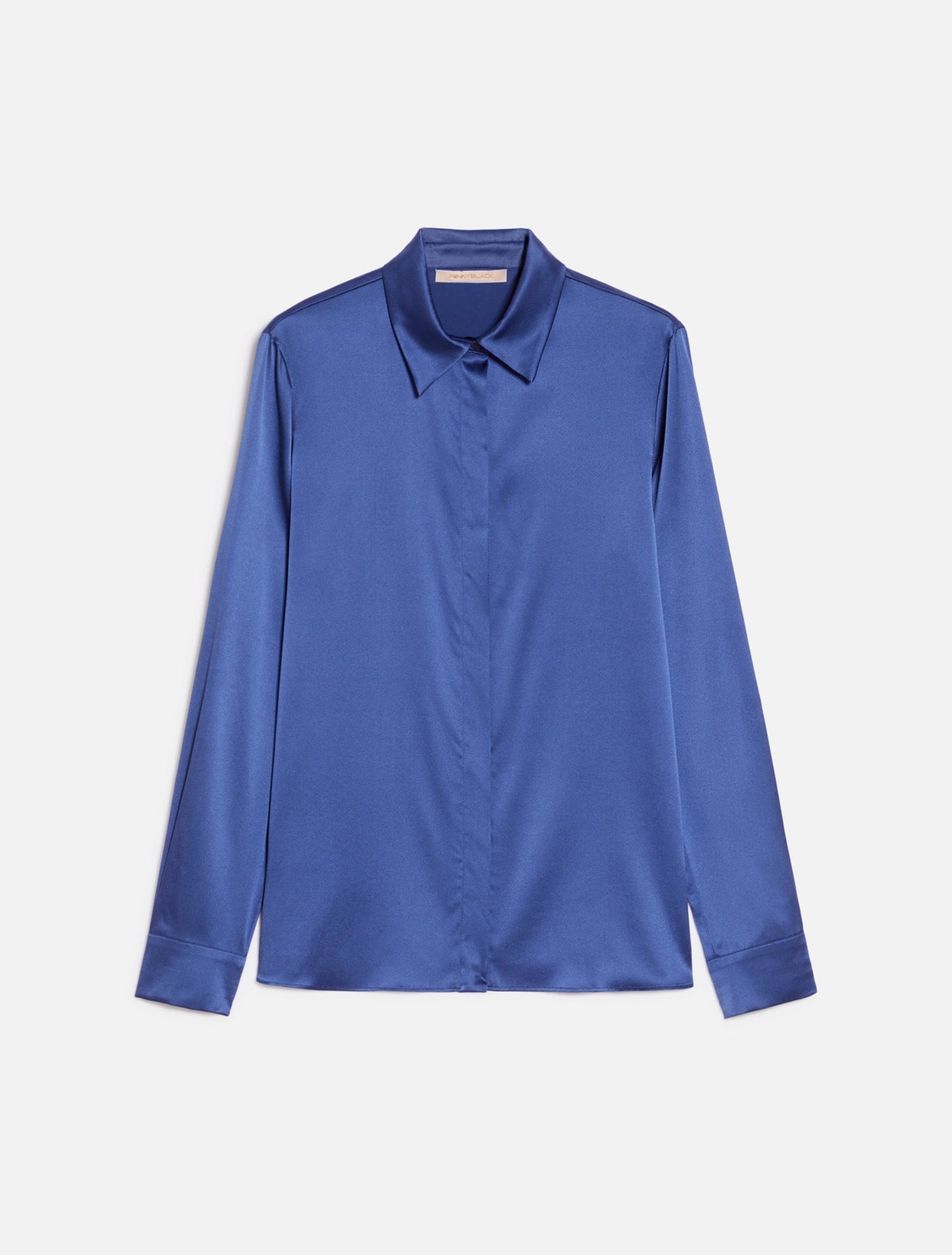 Silk Indigo Satin Shirt