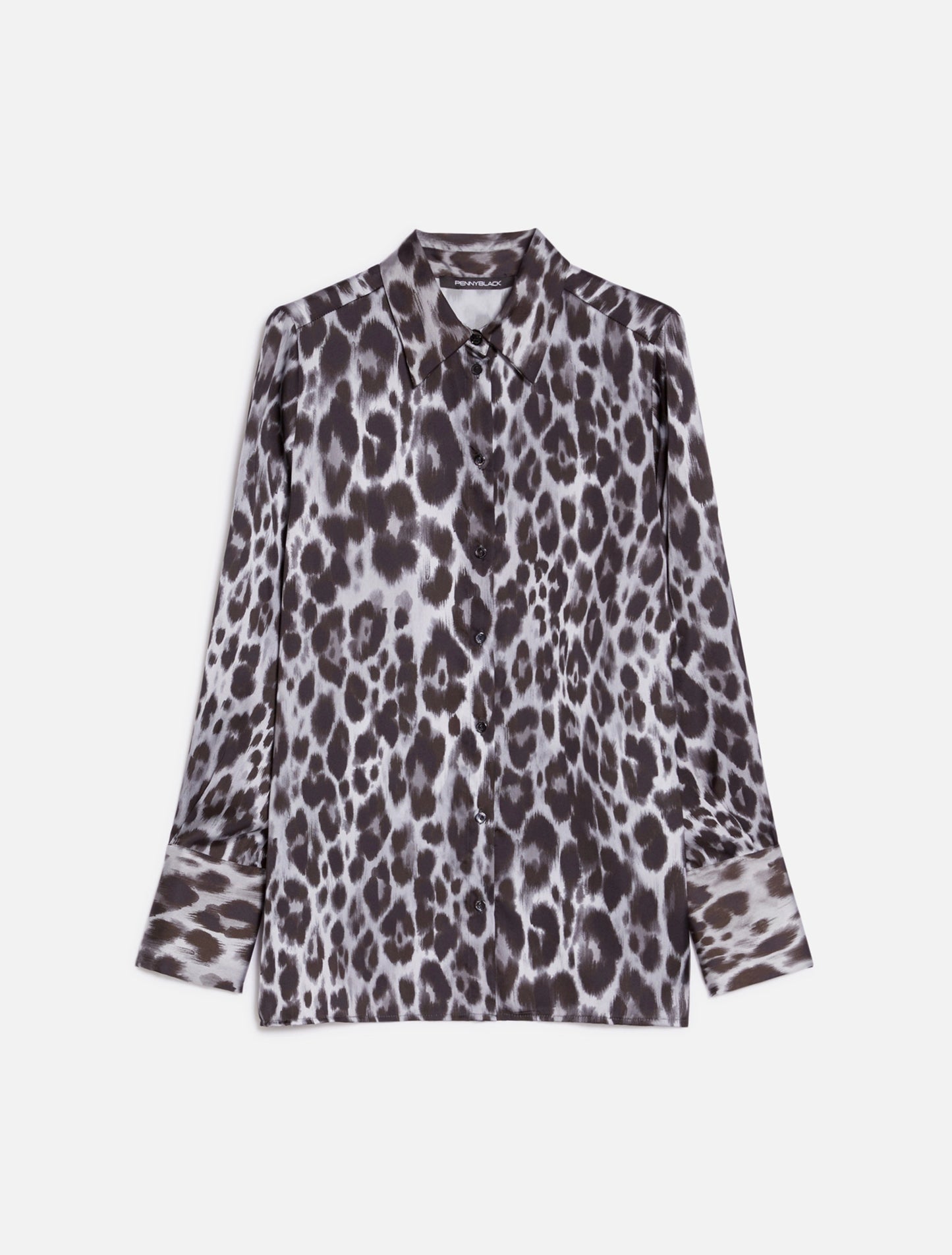 Leopard Print Pattern Satin Shirt