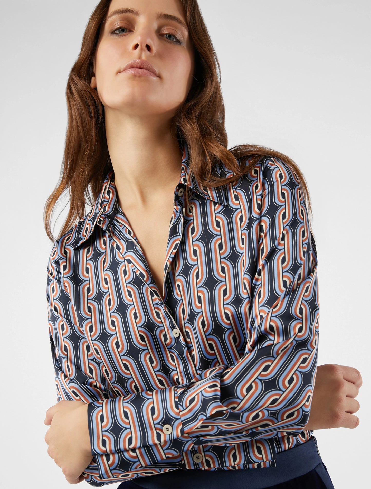 Pattern Satin Shirt