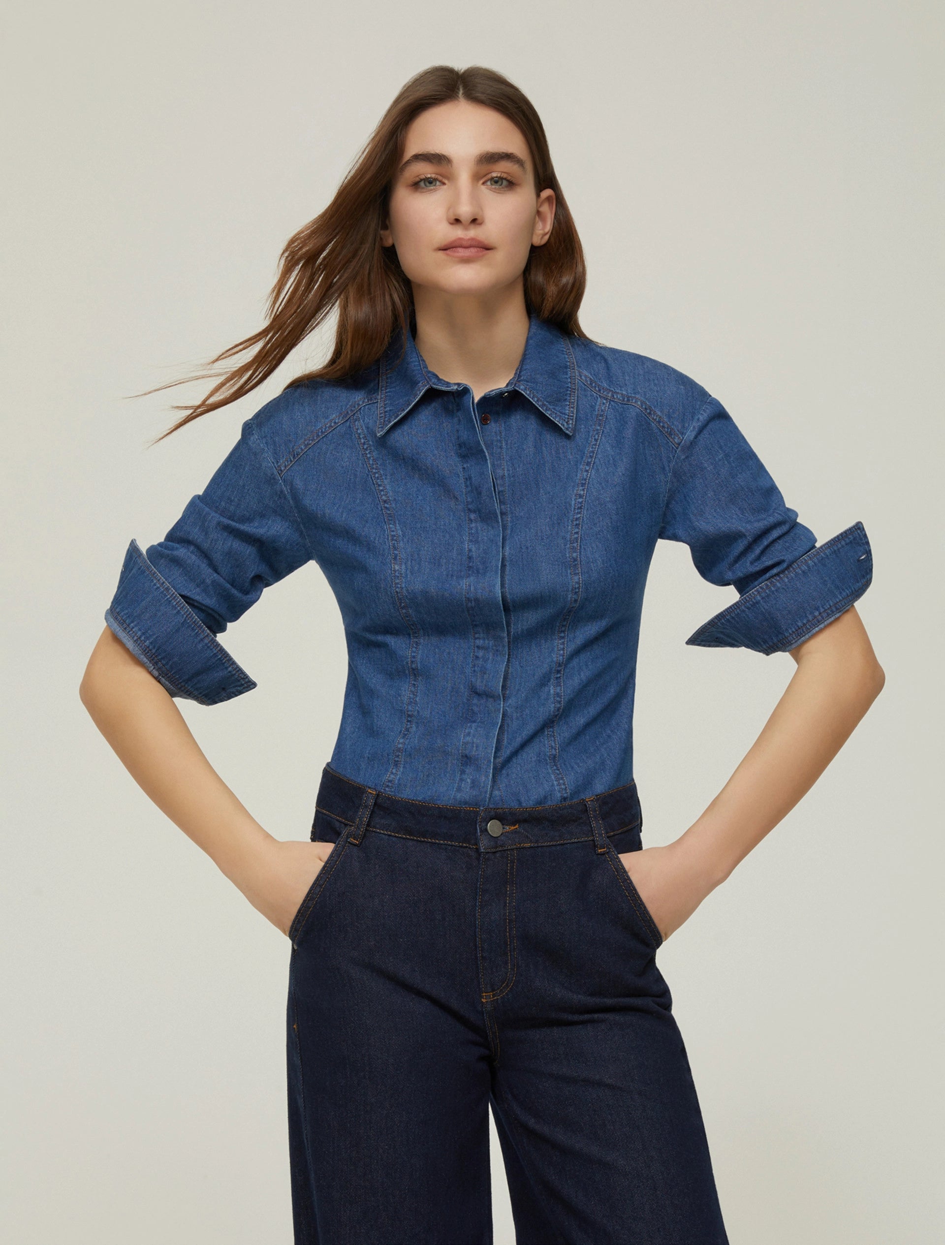 Lightweight Slim Shirt Denim