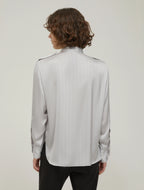 Stripe-Textured Satin Shirt