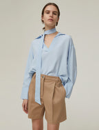 Crepe de chine Polo Blouse