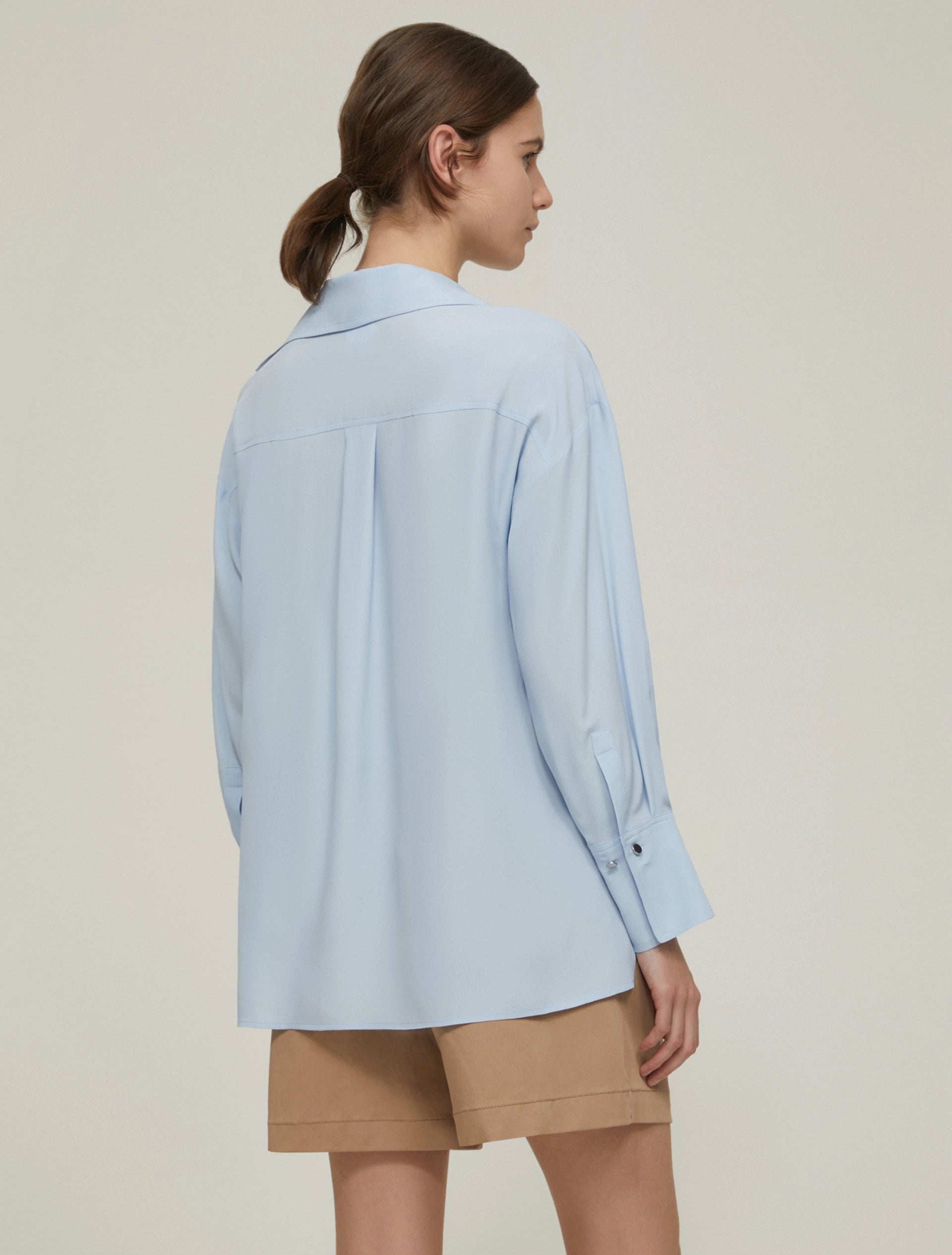 Crepe de chine Polo Blouse
