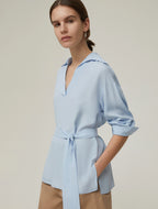 Crepe de chine Polo Blouse