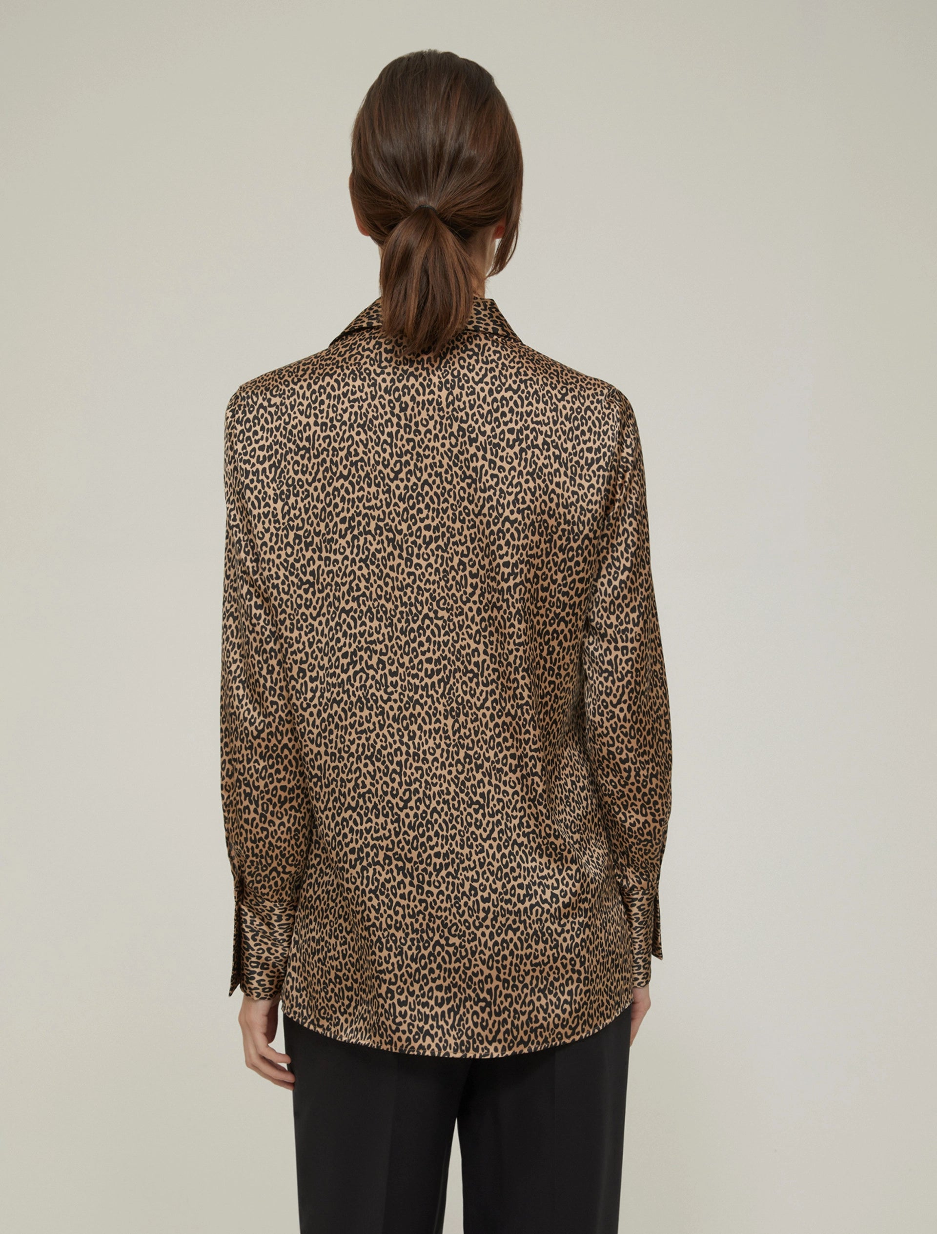 Leopard Print Satin Shirt