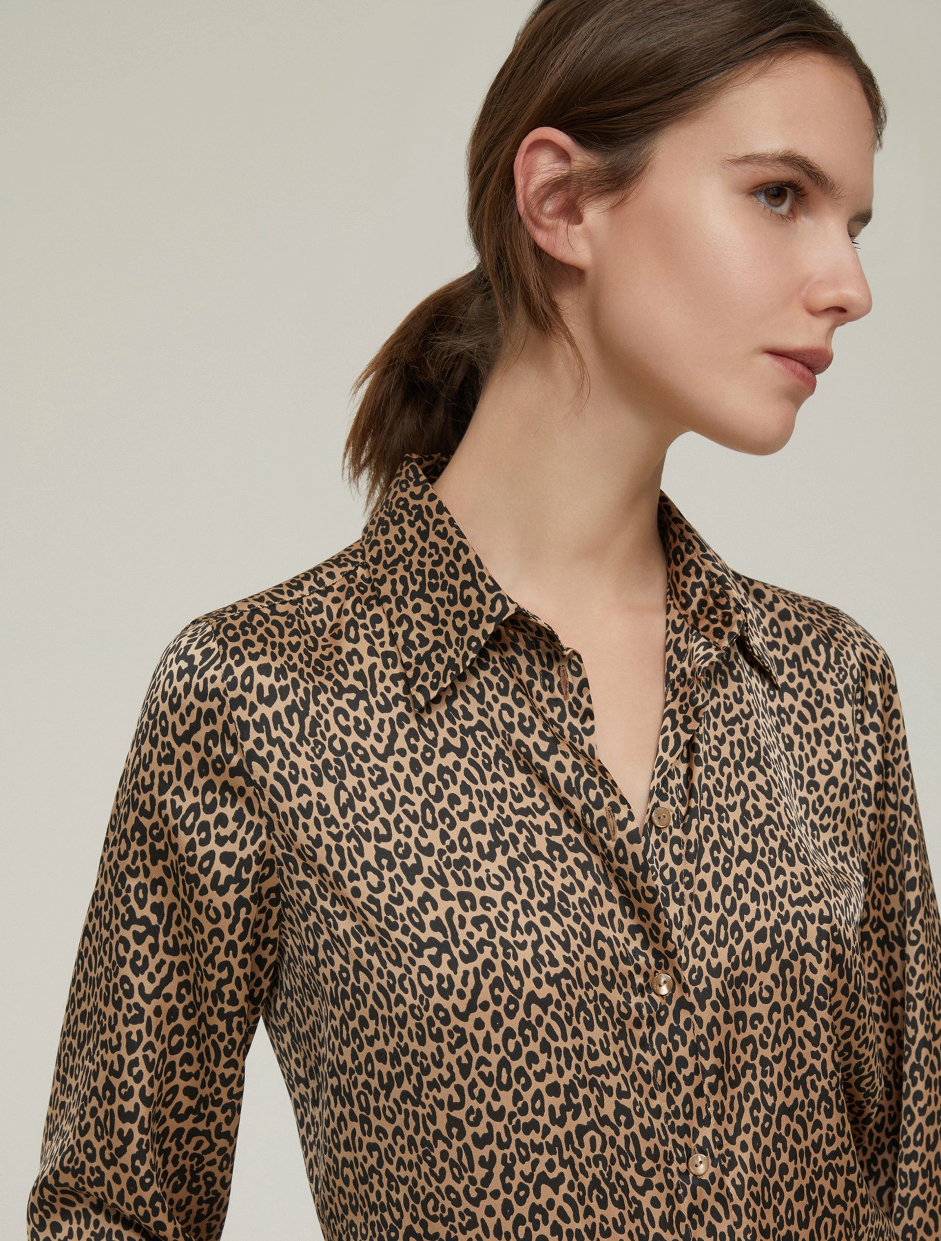 Leopard Print Satin Shirt