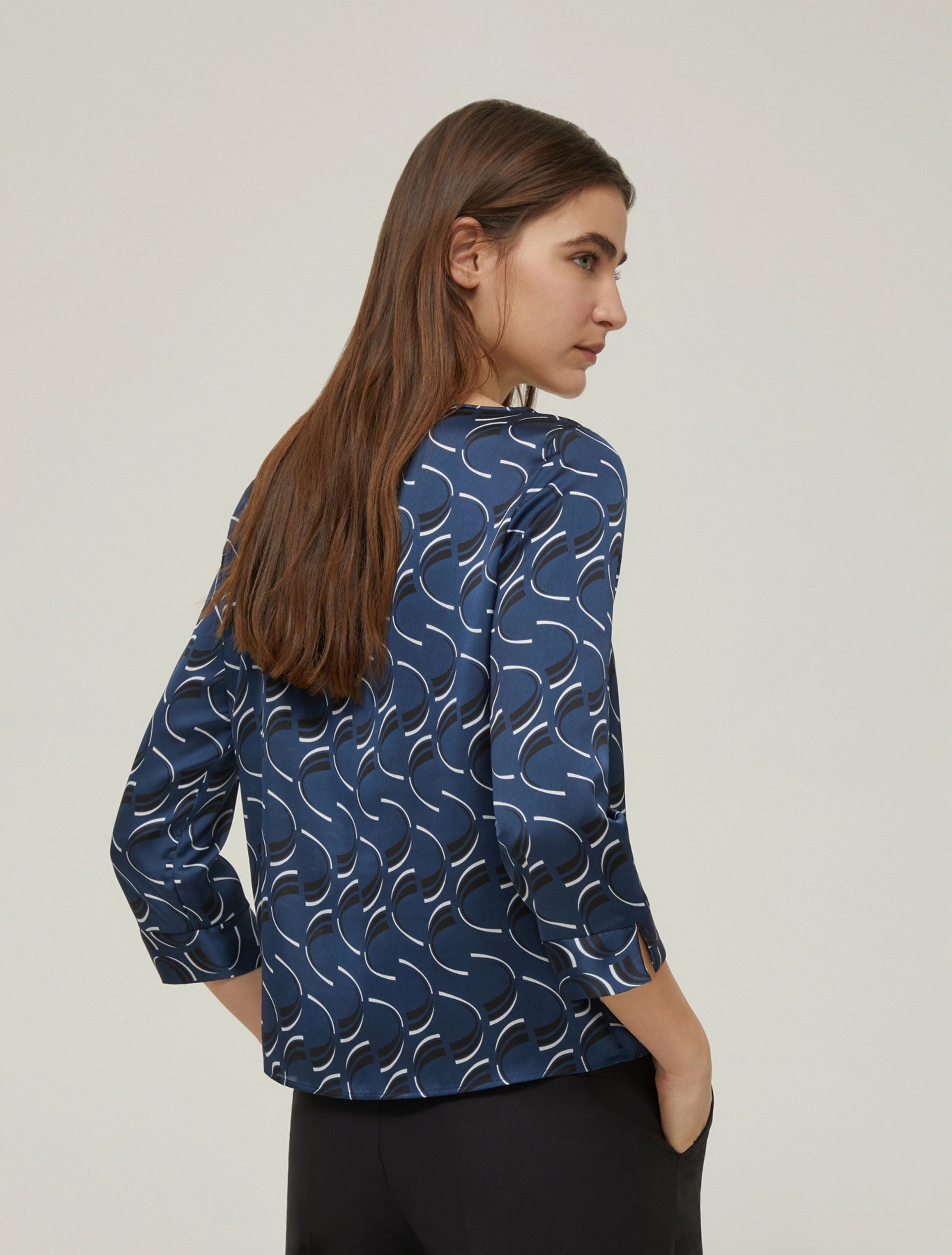 Pattern Blue Swirl Blouse