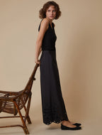 Embroidered Taffeta Trousers