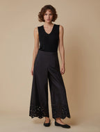 Embroidered Taffeta Trousers