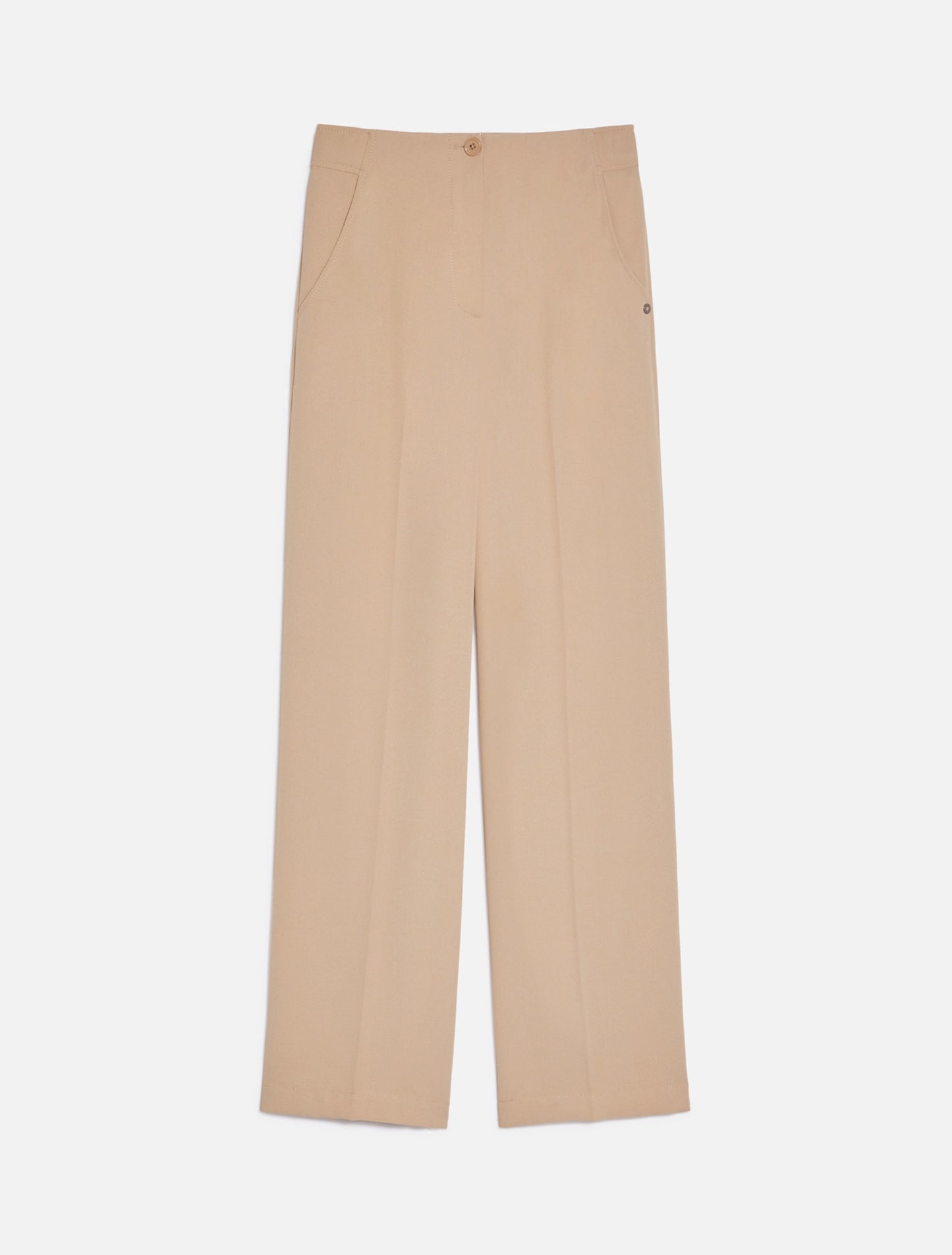 Wide Leg Fluid Twill Trousers