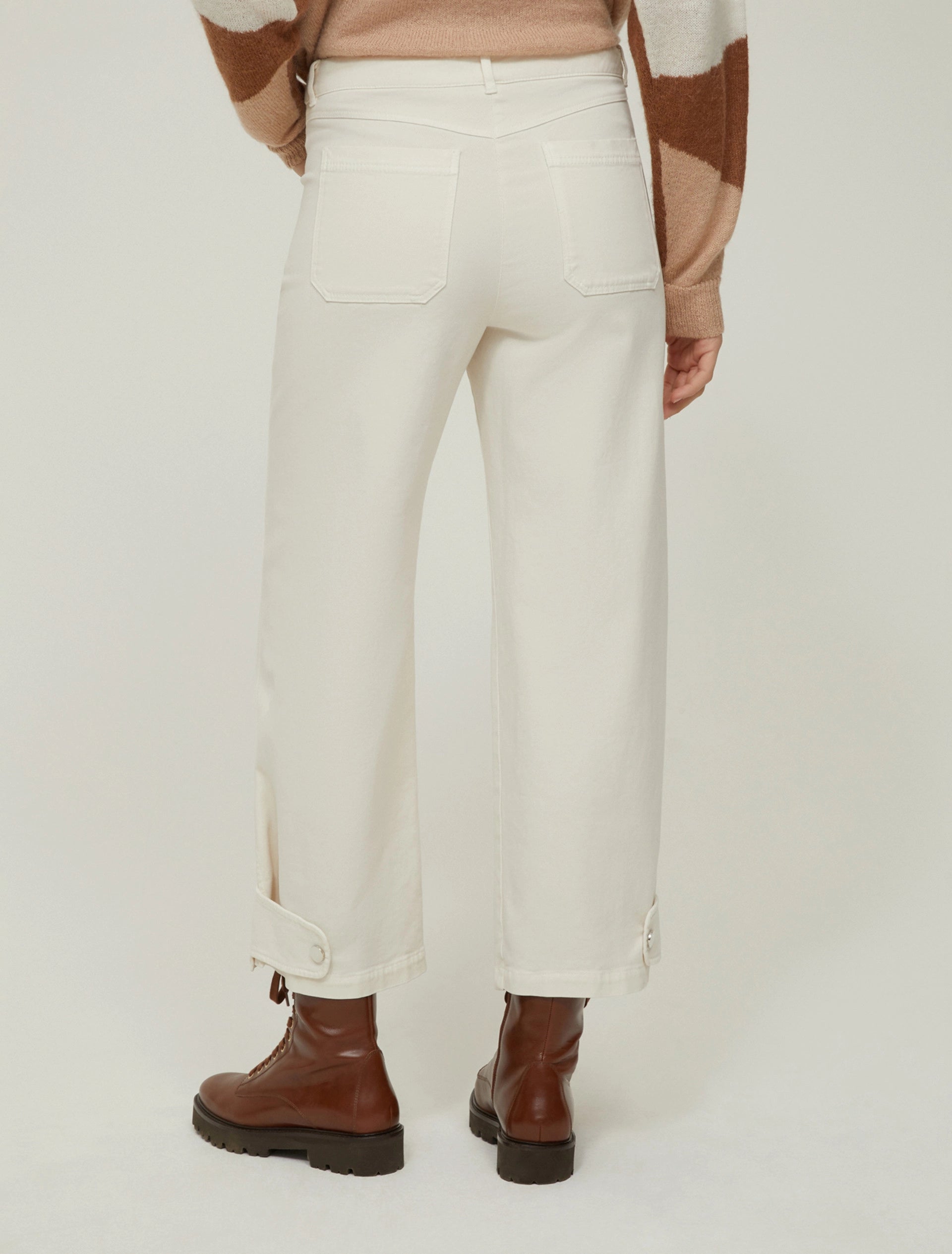 Barrel Leg Ivory Soft Trousers