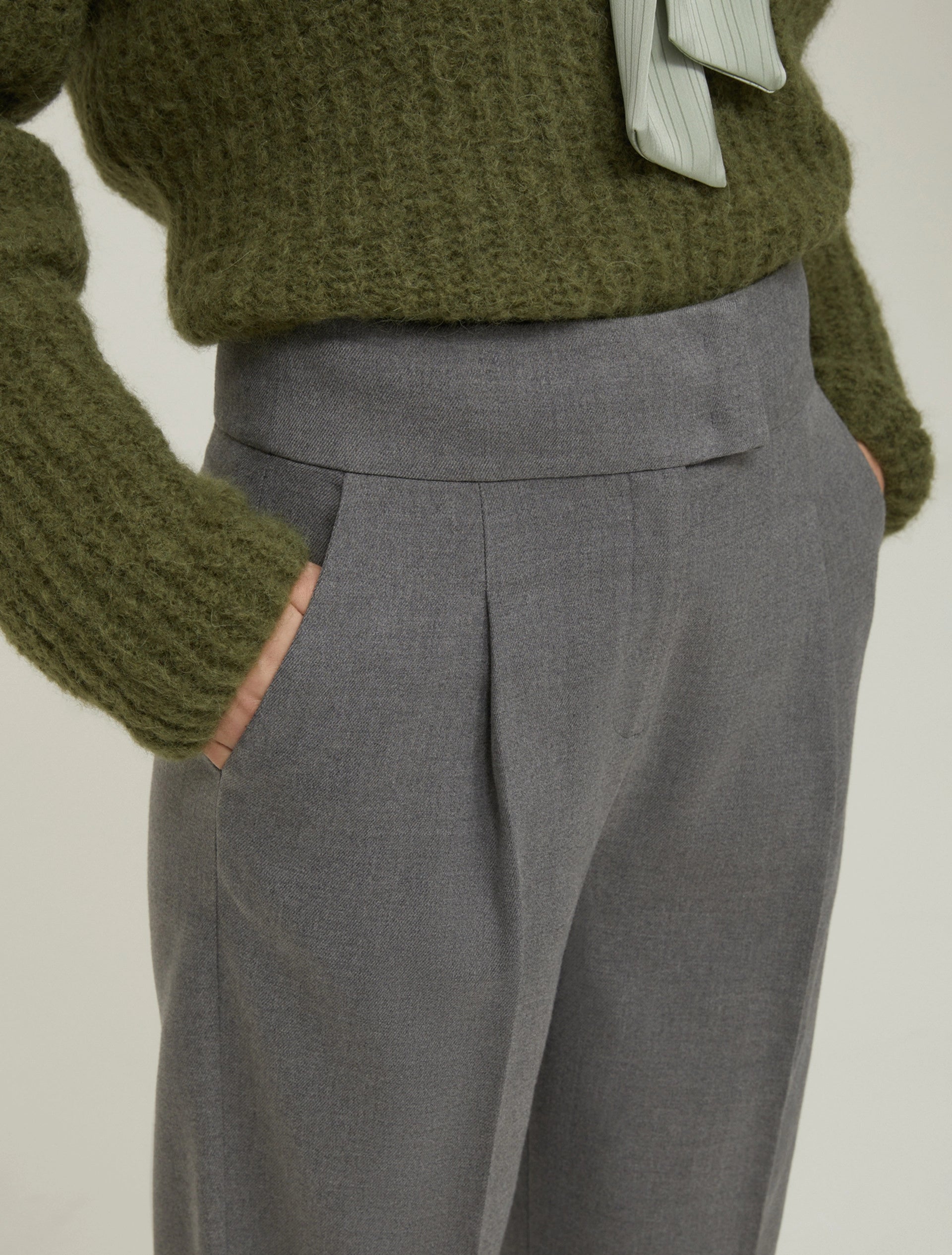 The Barrel Fit Grey Trousers