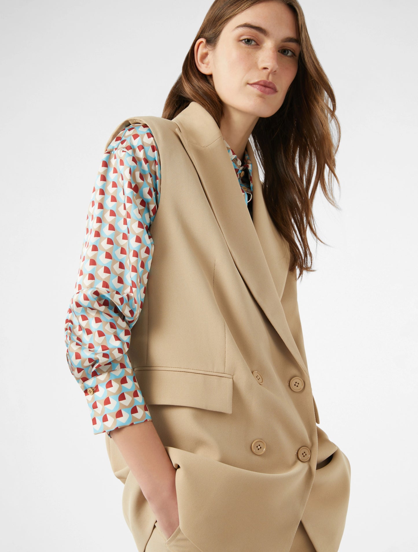 Fluid Twill Gilet Blazer