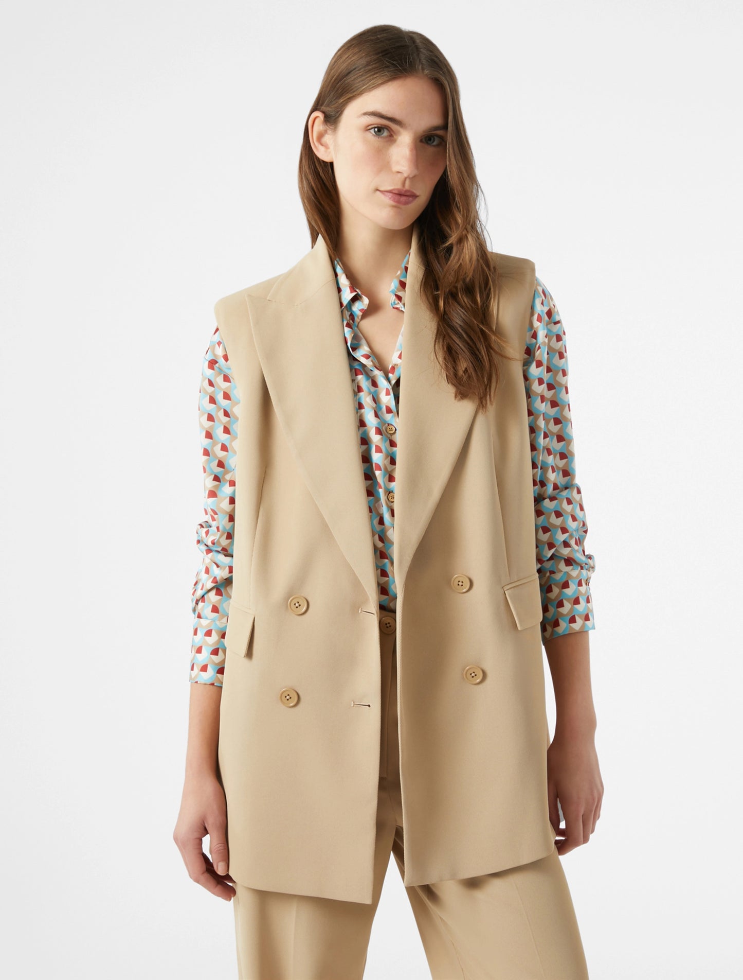 Fluid Twill Gilet Blazer