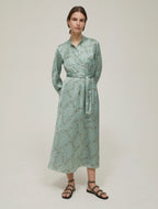 Sage Chain Pattern Satin Dress