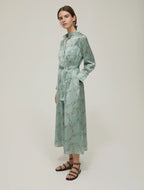 Sage Chain Pattern Satin Dress