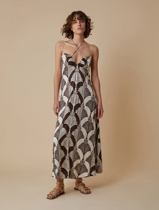 Albenga Maxi Pattern Strappy Dress