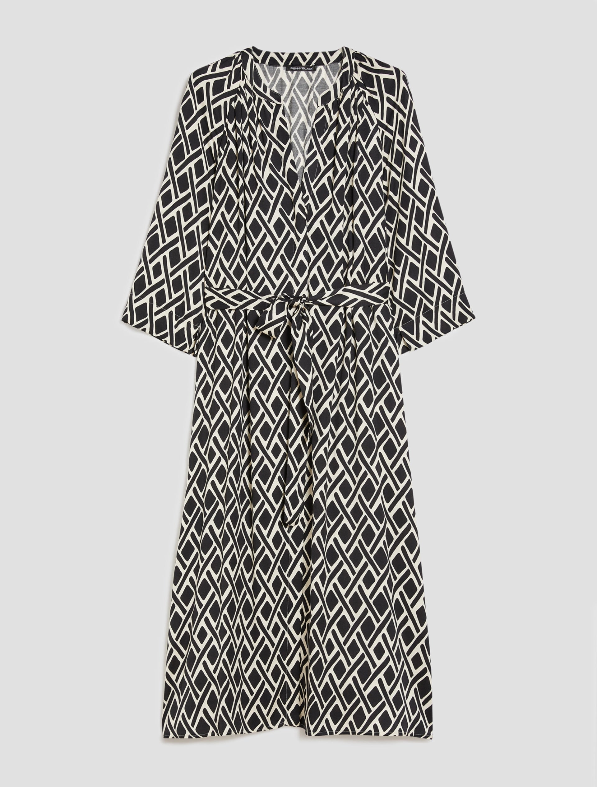 Patterned Twill Shirt Dress