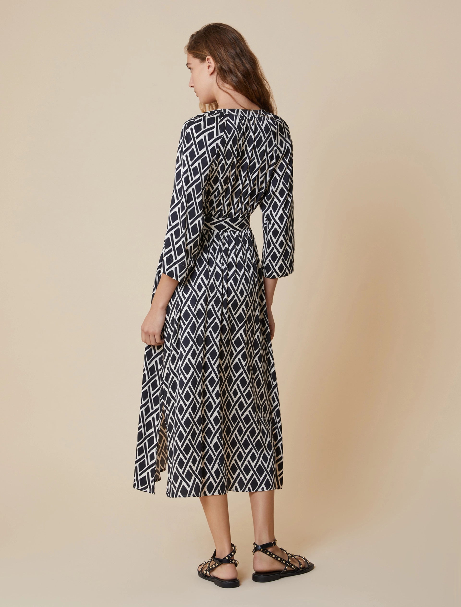 Patterned Twill Shirt Dress