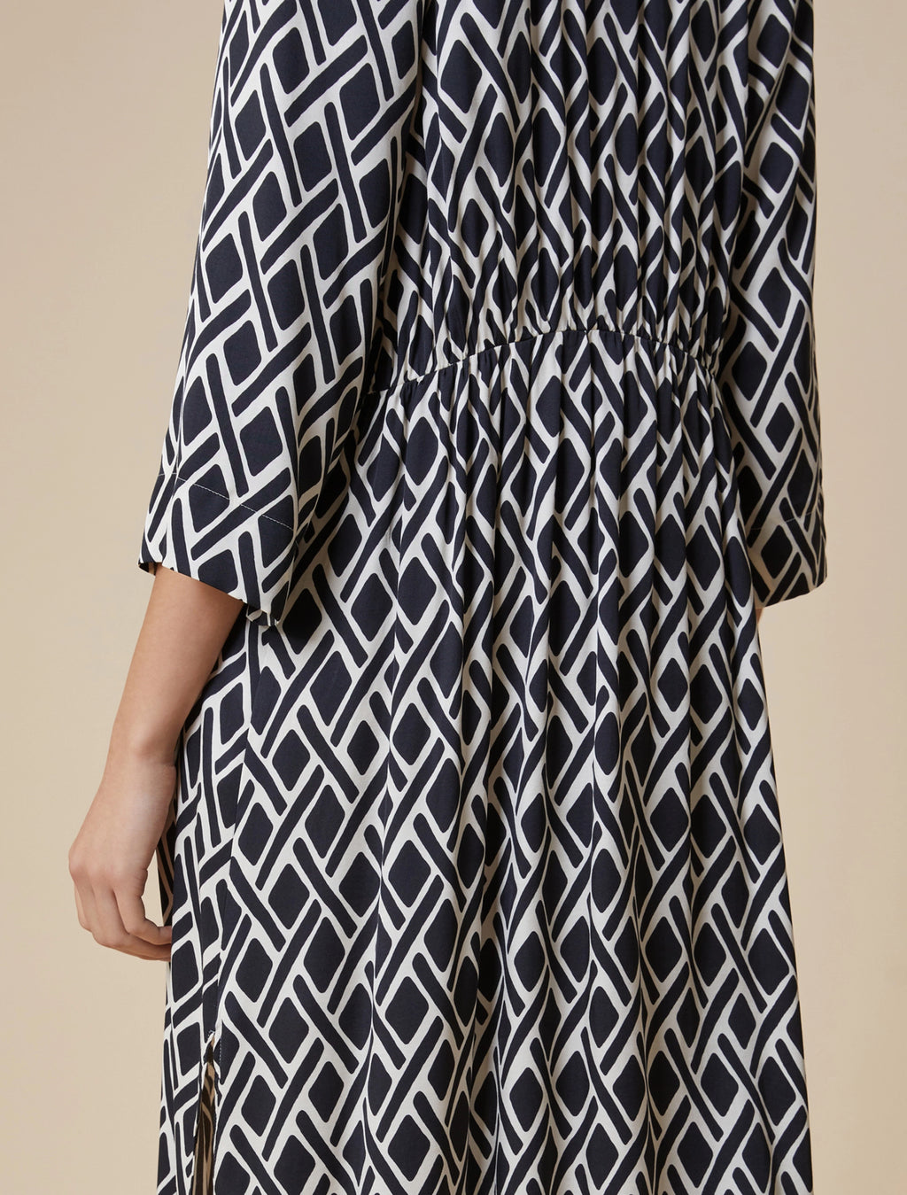 Patterned Twill Shirt Dress