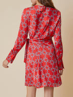 Chain Print Red Mini Dress