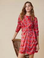 Chain Print Red Mini Dress