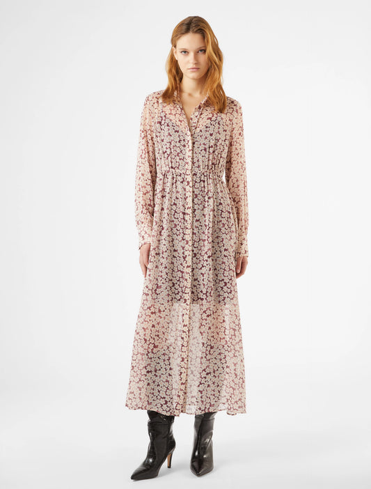 Floral Crepon Shirt Dress