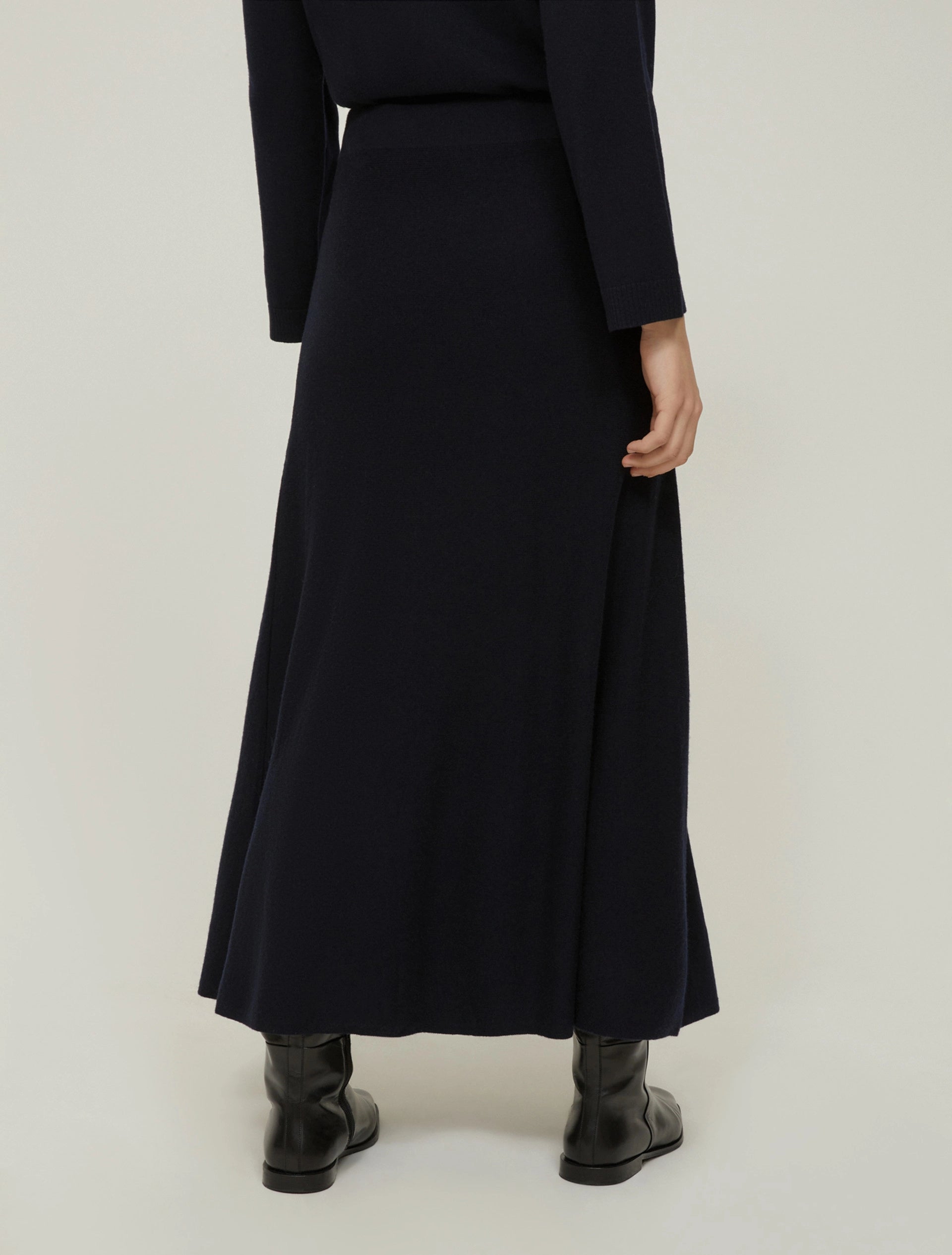 The A Line Navy Knitted Skirt